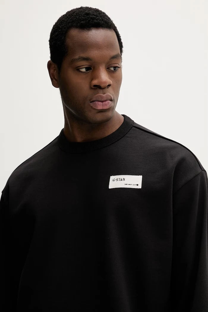 G-Star düz erkek pamuklu sweatshirt HB badge r sw