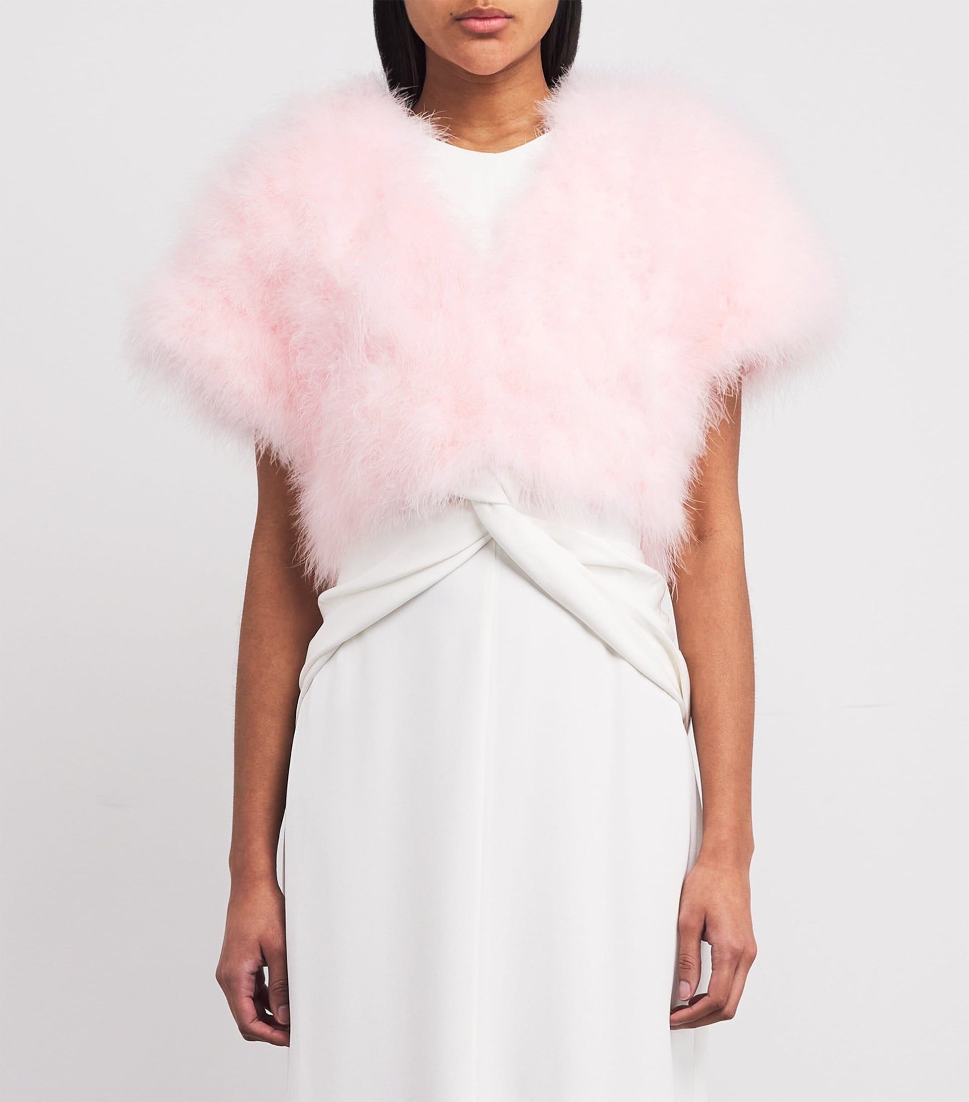 Yves Salomon Pink Feather Bolero Jacket