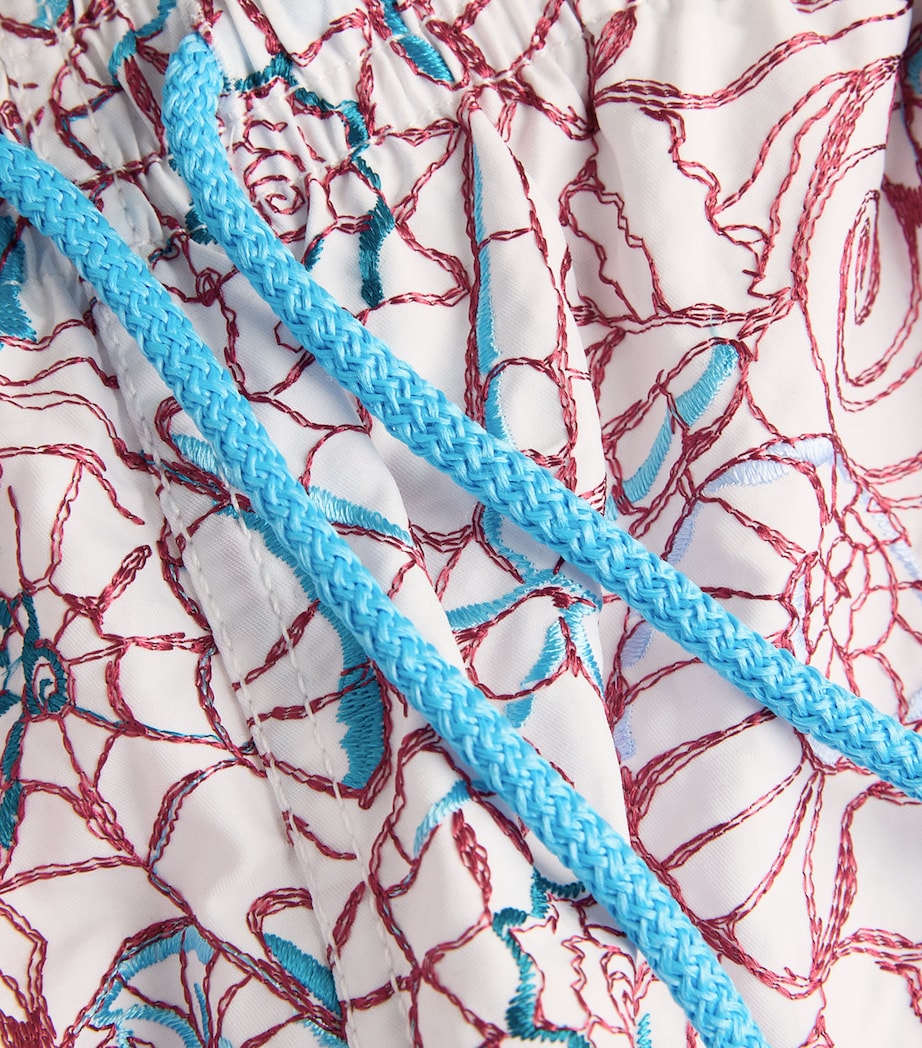 Embroidered-Shells Mistral Swim Shorts