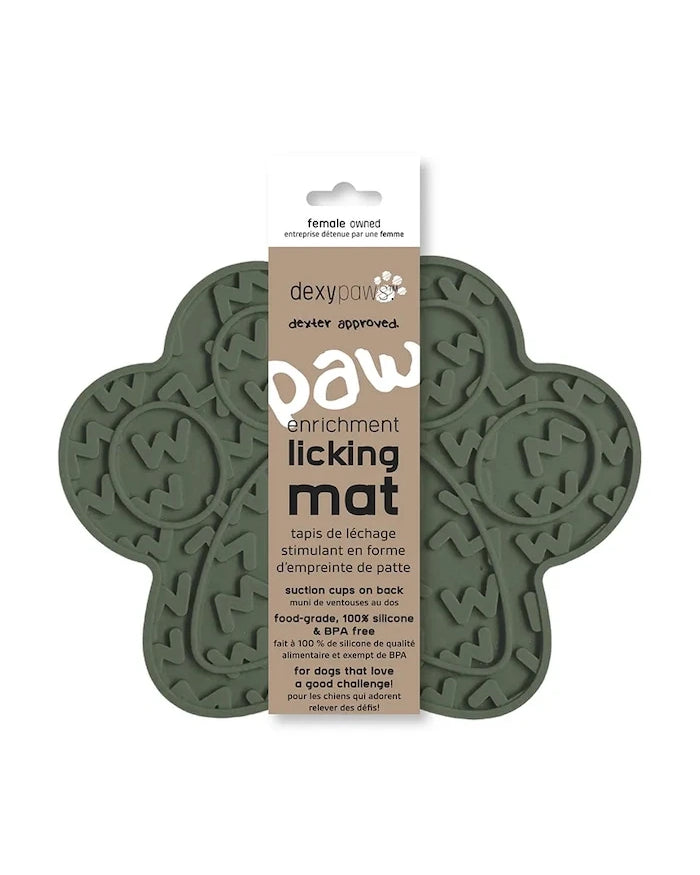 Подложка за близане за домашен любимец Dexypaws Paw Green Lick Mat