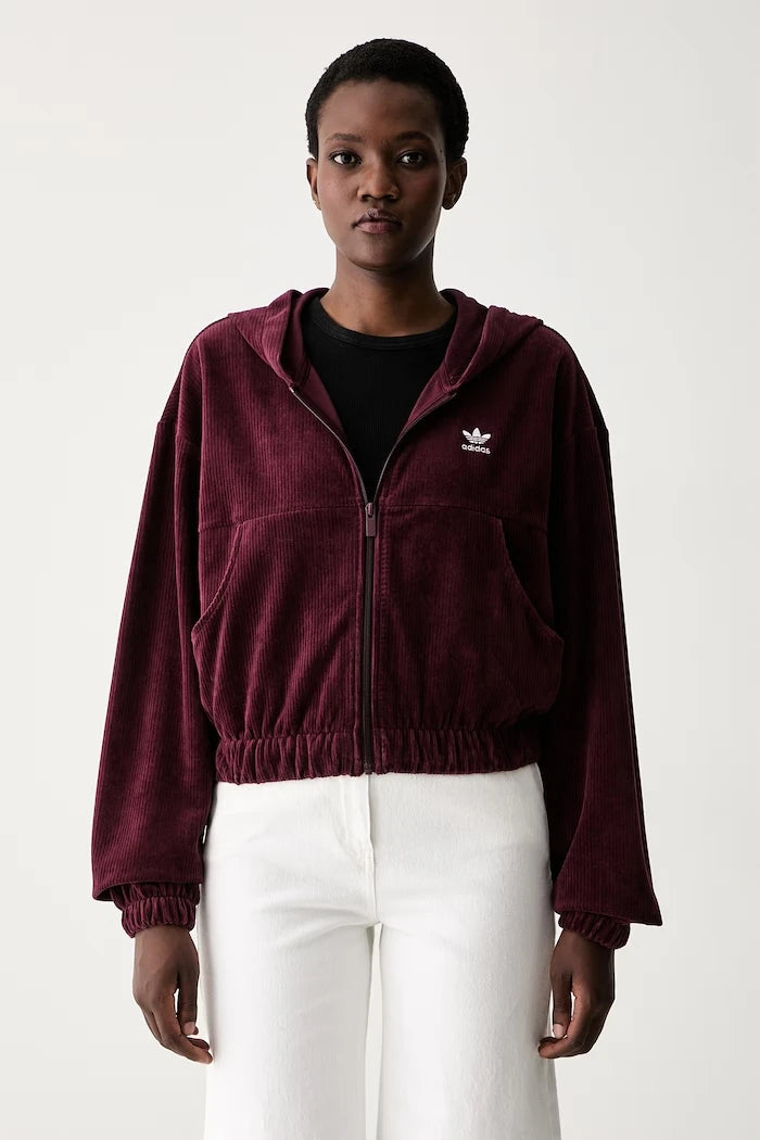 adidas Originals fermuarlı kapüşonlu kadın sweatshirt, kot kumaş