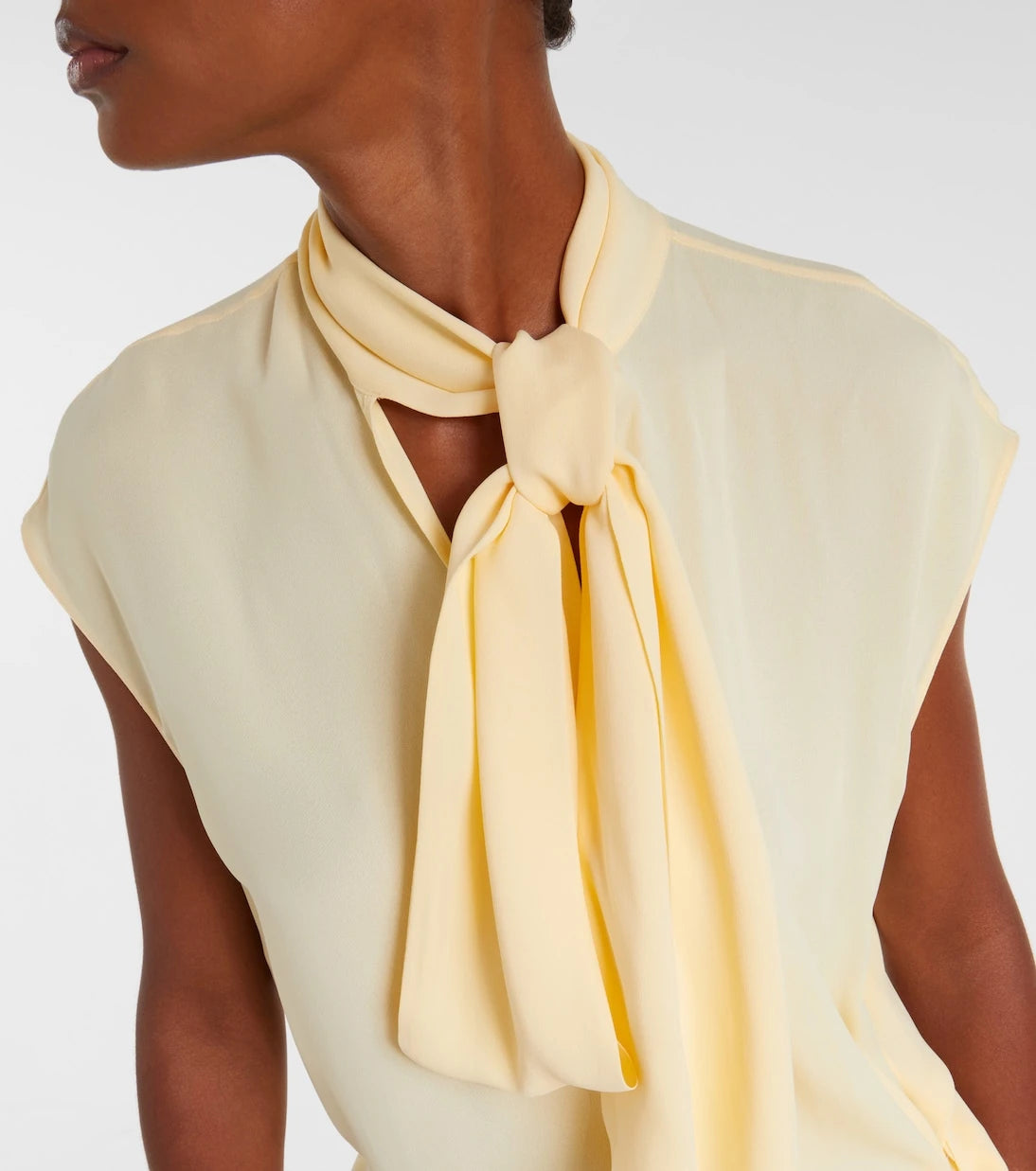 Plan C - Asymmetric tie-neck blouse