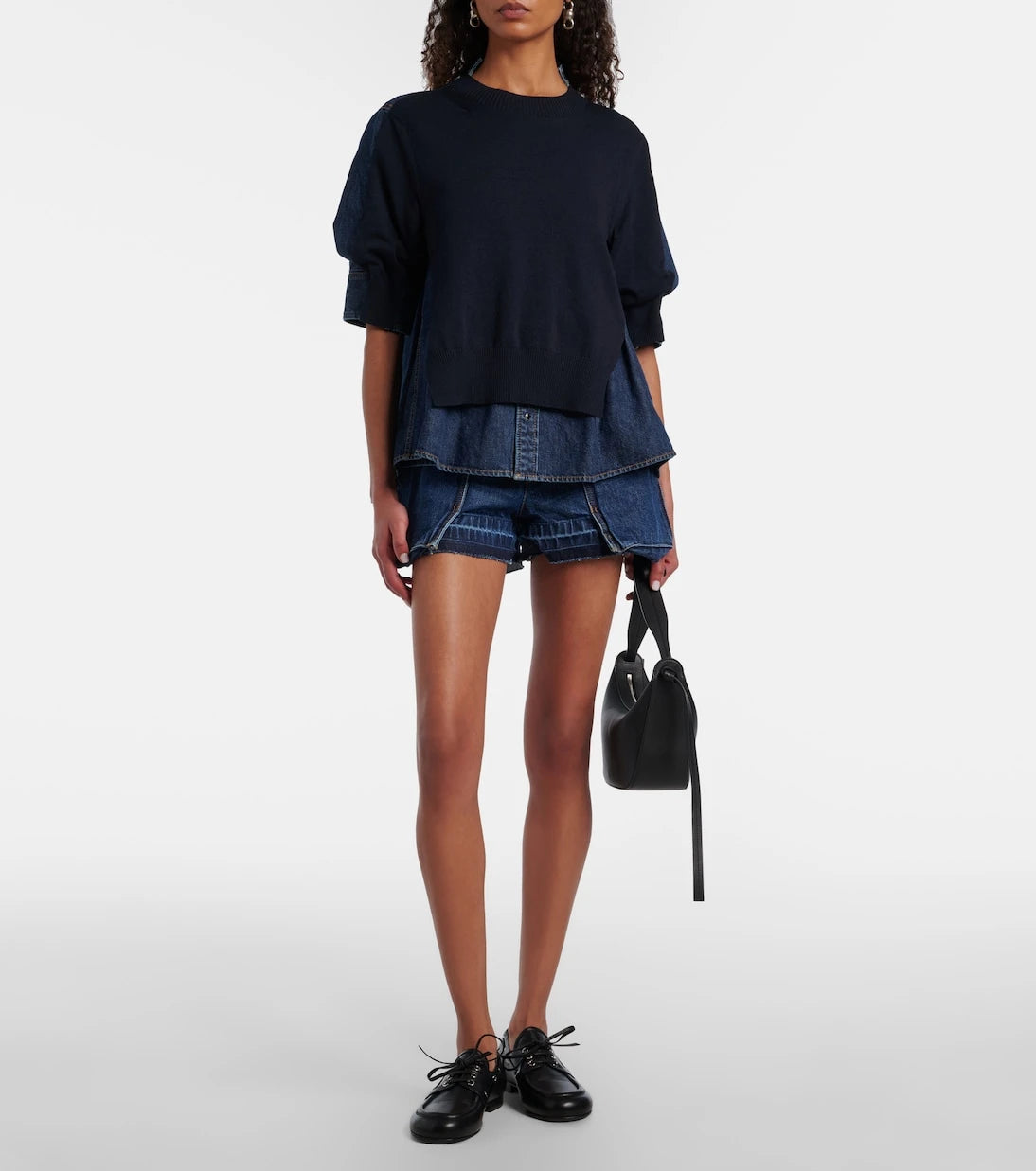 Sacai - قميص دنيم متعدد الطبقات
