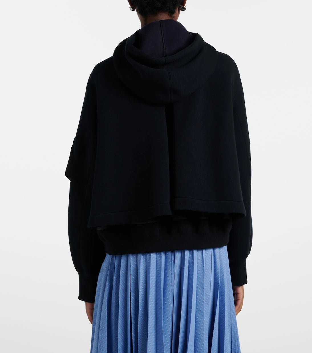 Sacai - Paneled cotton-blend zip-up hoodie