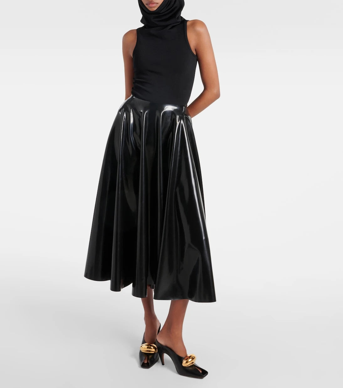 Alaïa - Latex midi skirt