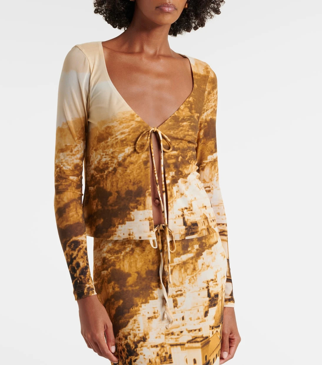 Staud - Avani printed mesh top