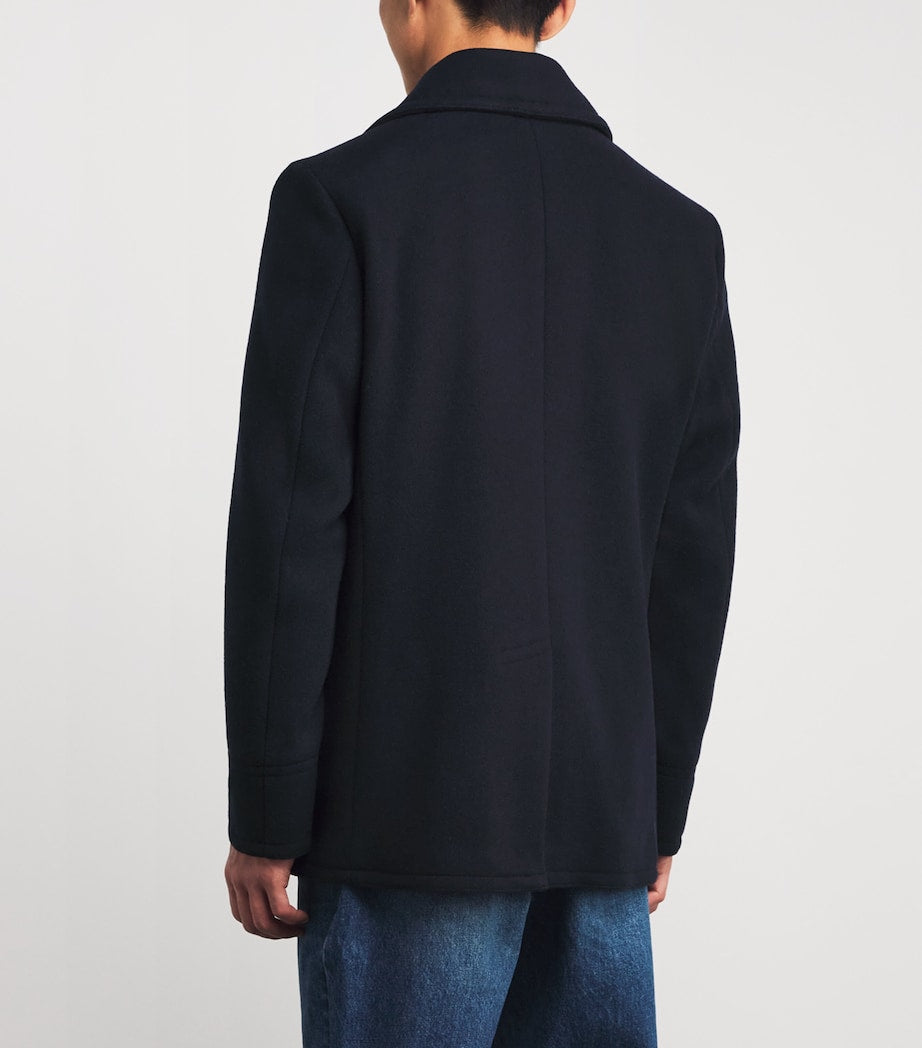 Wool-Blend Melton Peacoat NAVY