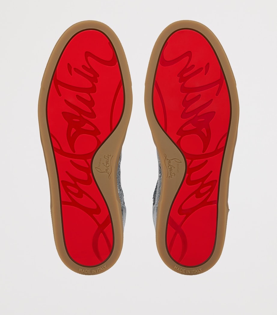 Christian Louboutin Silver Tutti Rui Metallic Leather Sneakers