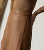 Ralph Lauren Collection Beige Lambskin A-Line Midi Skirt