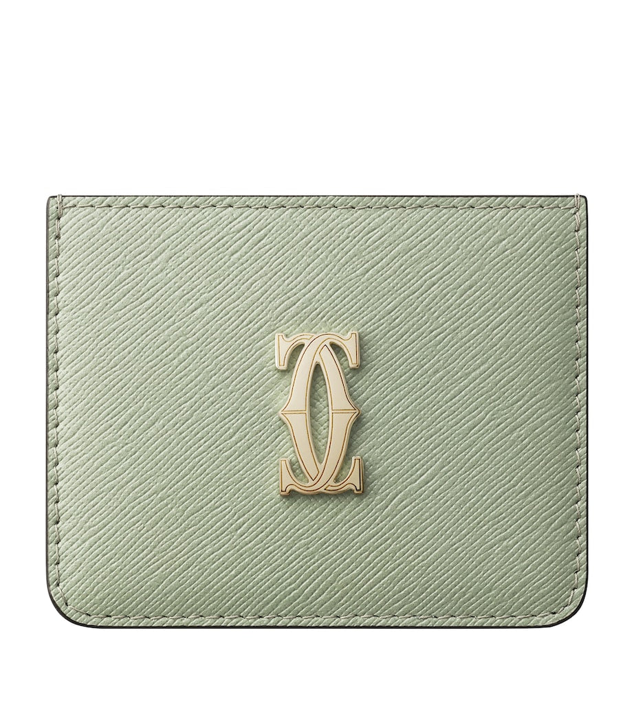 Green Leather C de Cartier Simple Card Holder