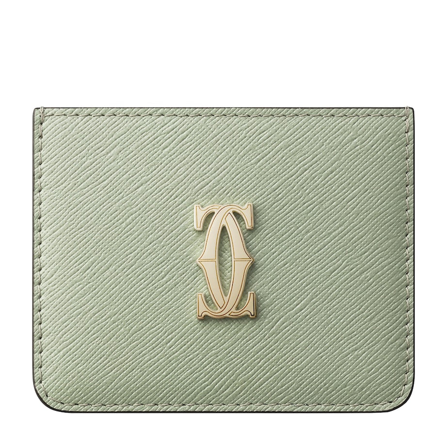 Green Leather C de Cartier Simple Card Holder