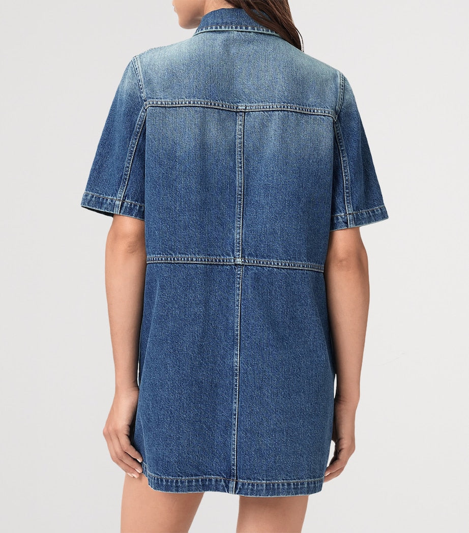 AllSaints Blue Organic Denim Rock Mini Shirt Dress