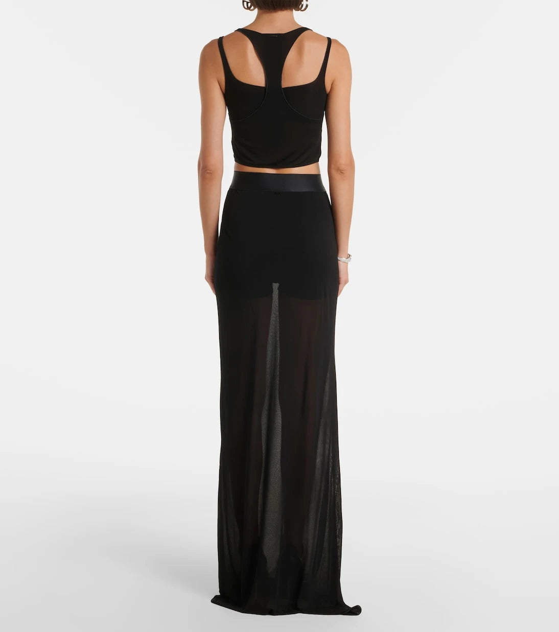 Gucci - Semi-sheer crêpe maxi skirt