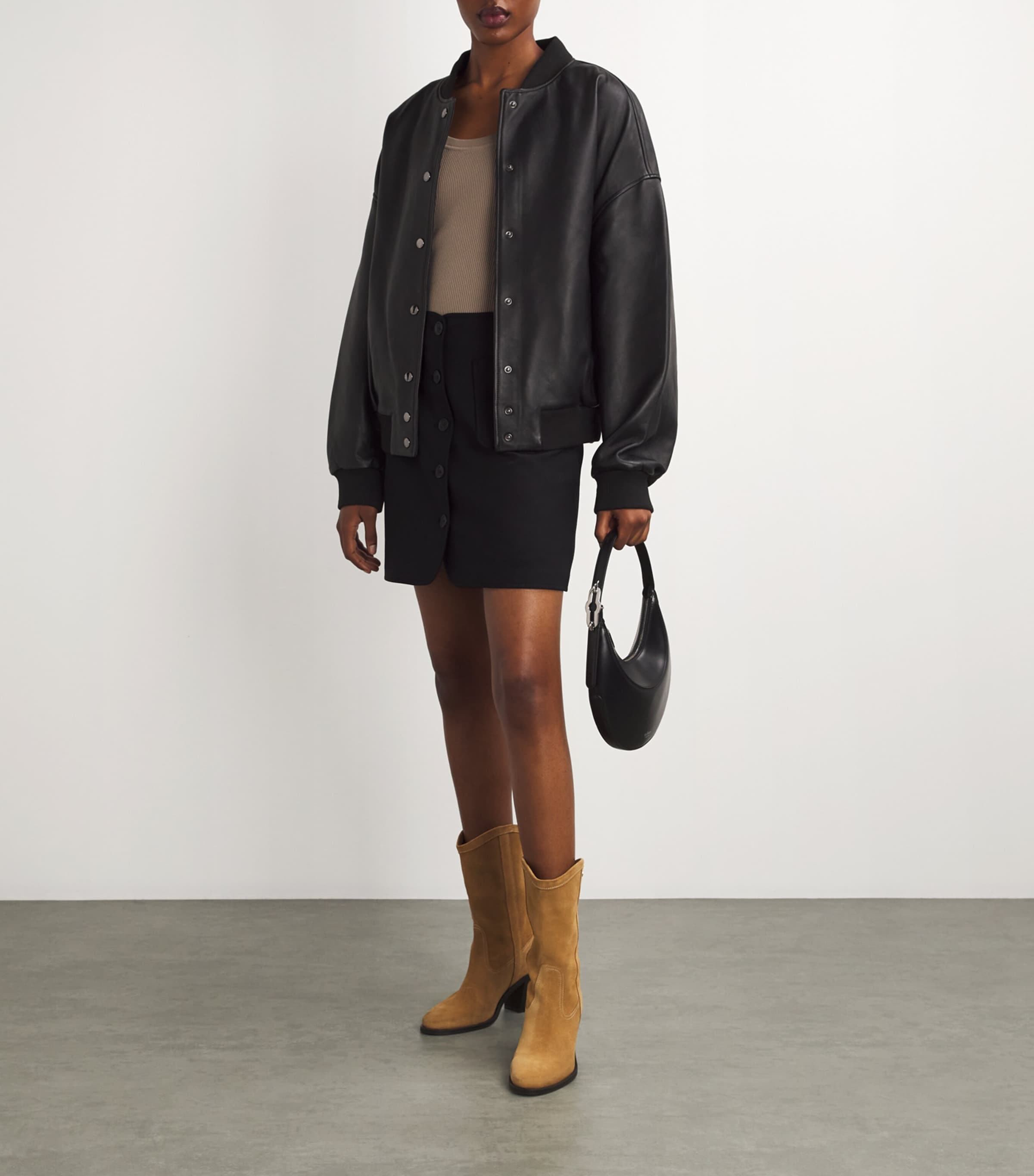 Claudie Pierlot Black Wool-Blend Mini skirt