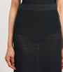 Victoria Beckham Black Knitted Midi Skirt