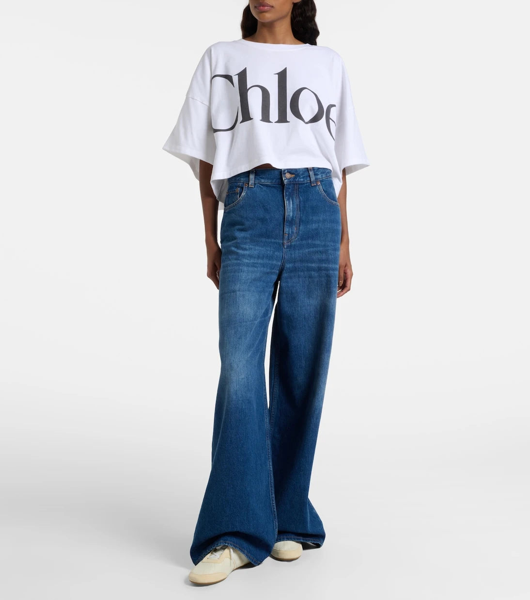 Chloé - Chloé Kick leather and suede sneakers