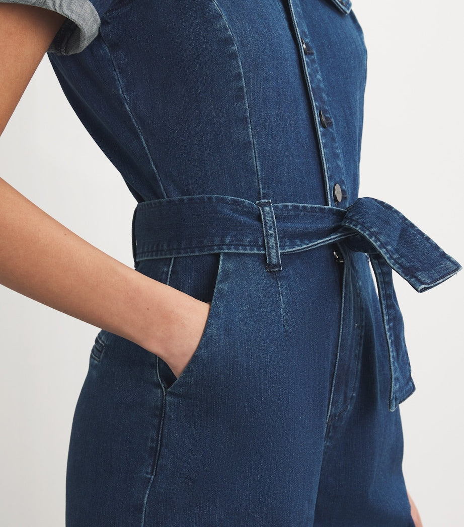 Pink Denim Anessa Utility Jumpsuit