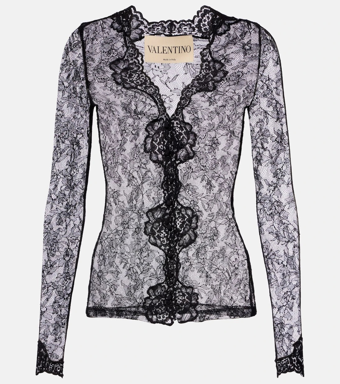 Valentino - Floral sheer lace cardigan