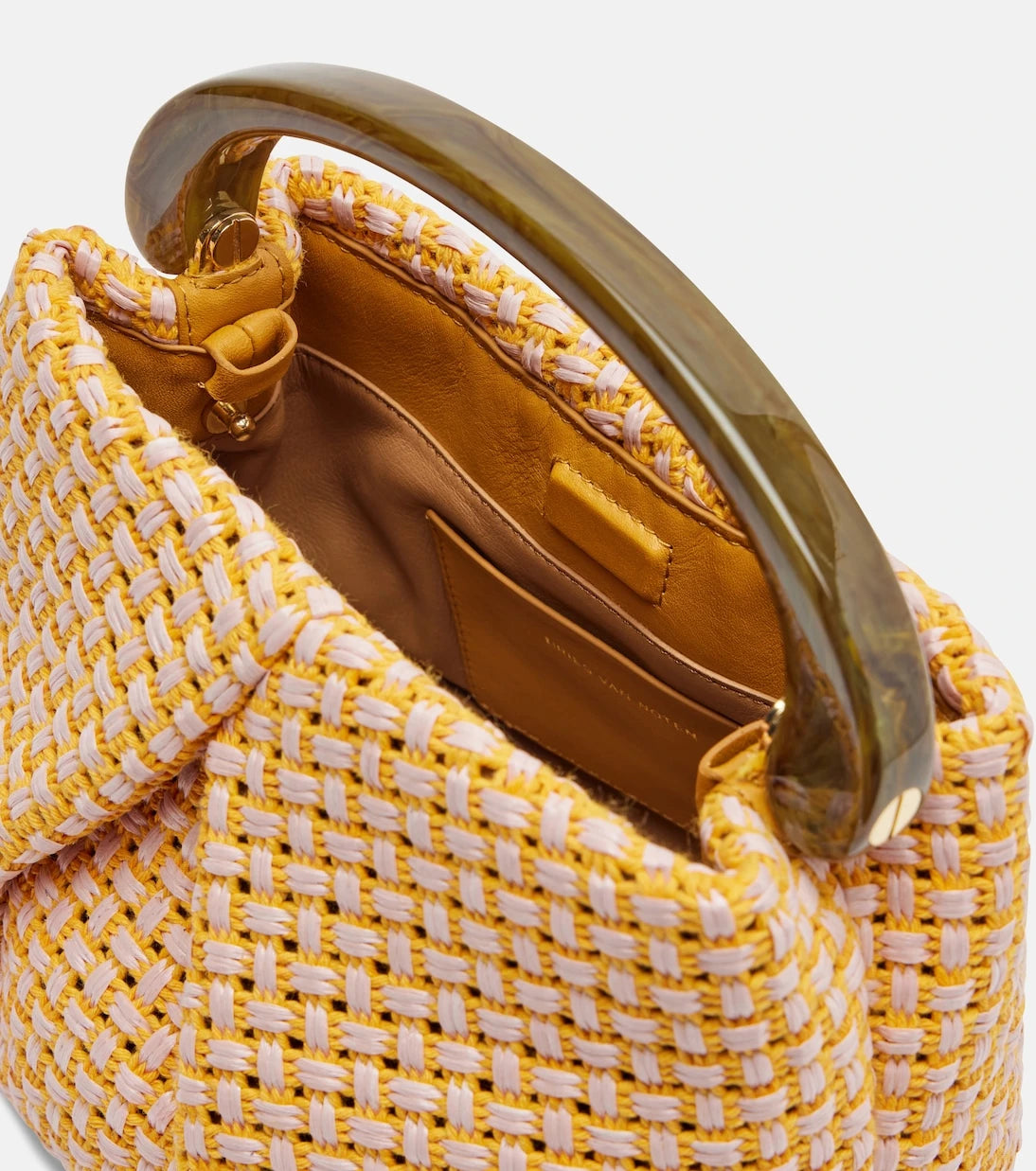 Dries Van Noten - Woven raffia-effect top-handle bag