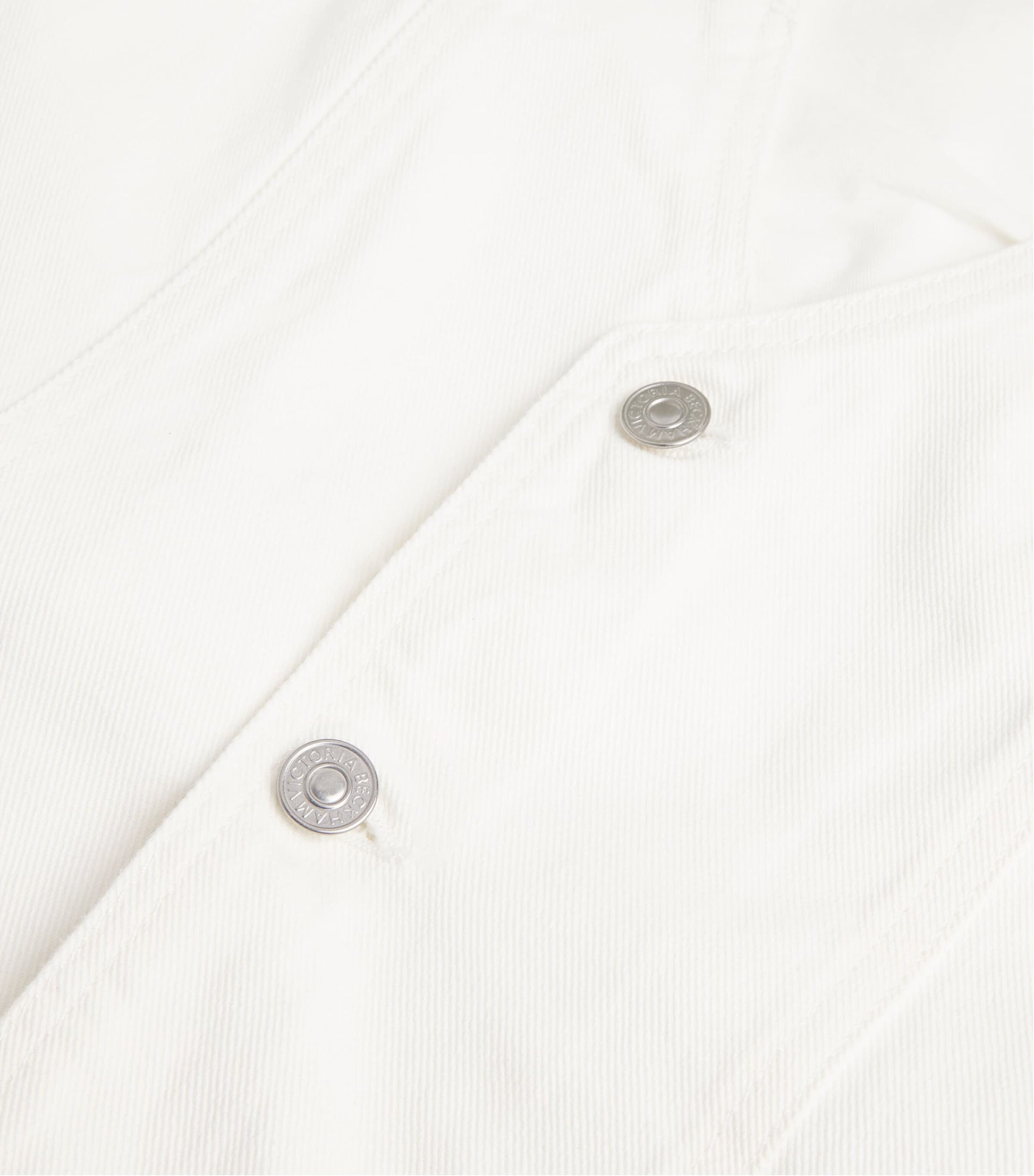 Victoria Beckham White Denim V-Neck Waistcoat