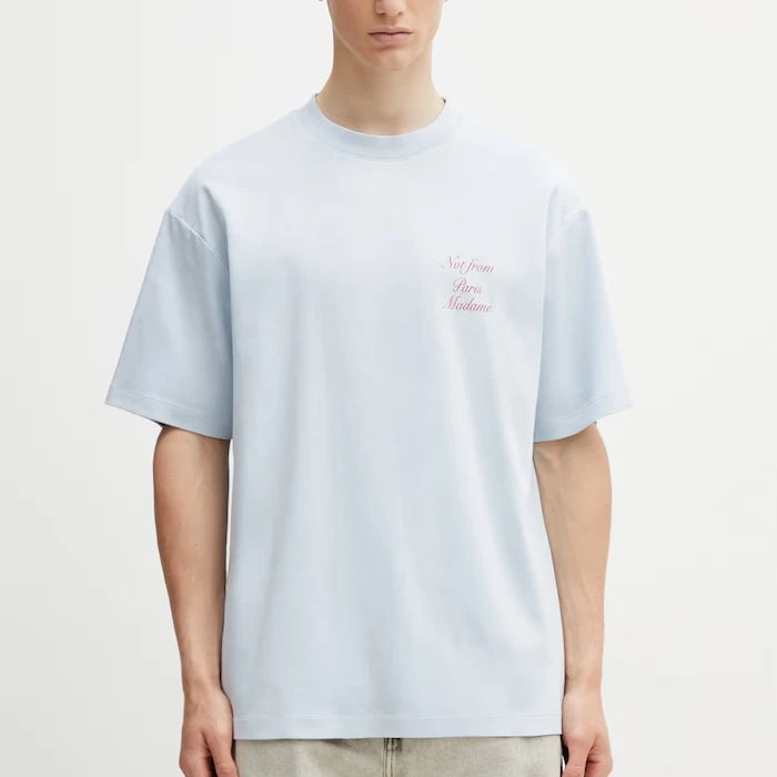 Drôle de Monsieur erkek pamuklu Le T-Shirt Slogan Calligraphy