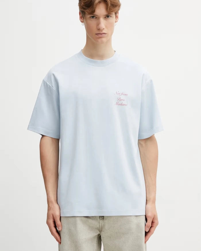 Drôle de Monsieur erkek pamuklu Le T-Shirt Slogan Calligraphy