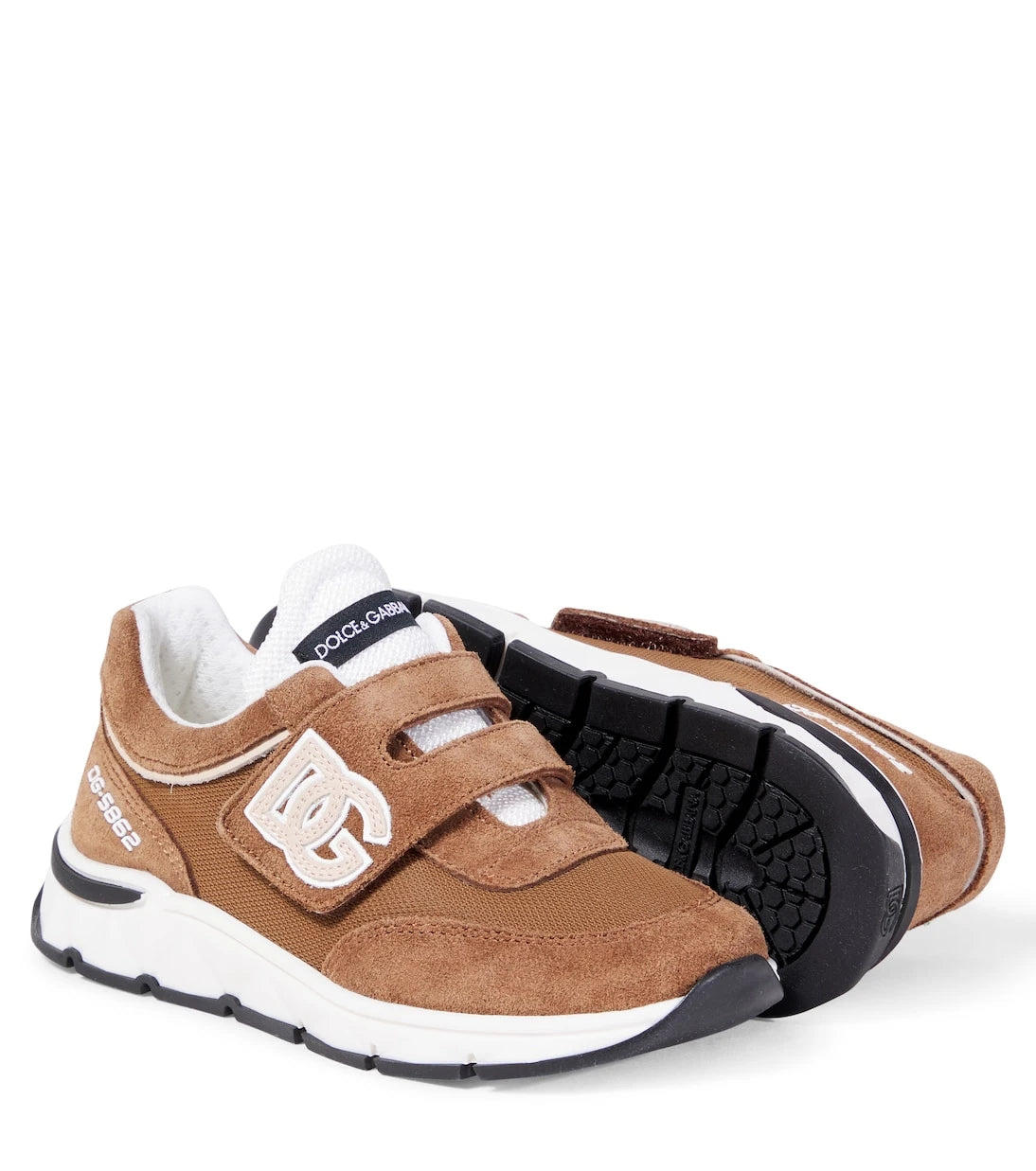 Dolce&Gabbana Kids - DG Running suede and mesh sneakers