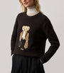 Ralph Lauren Collection Brown Cashmere Fall Polo Bear Sweater