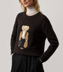 Ralph Lauren Collection Brown Cashmere Fall Polo Bear Sweater