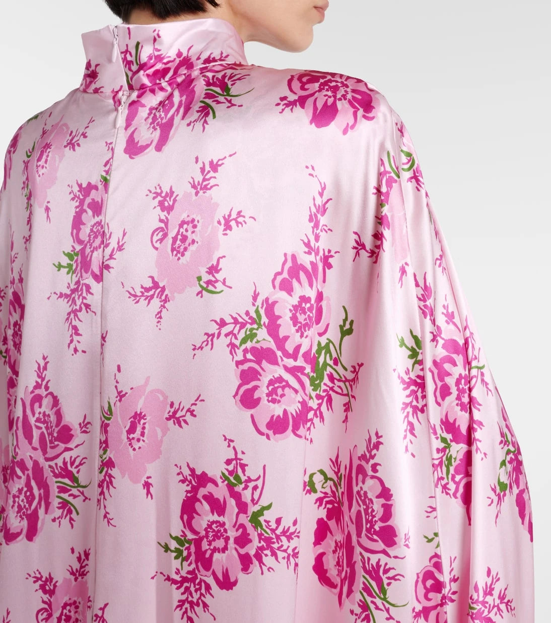 Rodarte - Caped floral silk satin gown