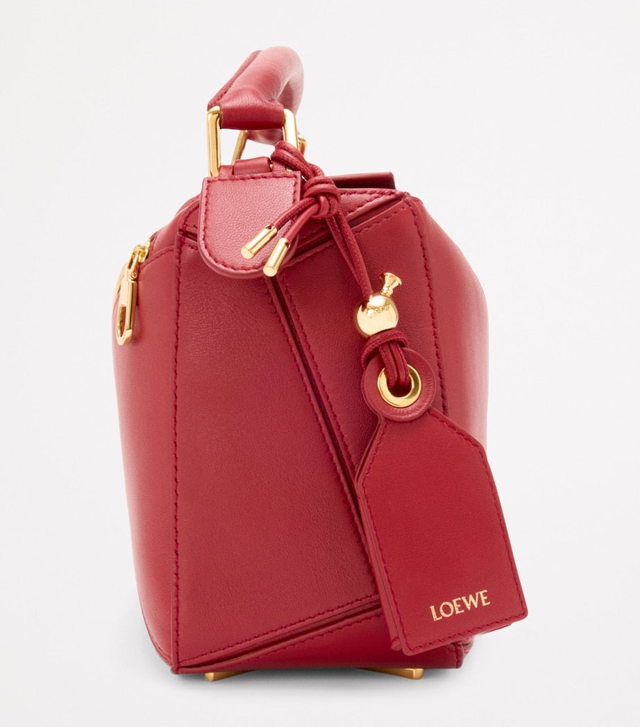 Red Small Leather Featherlight Puzzle Top-Handle Bag