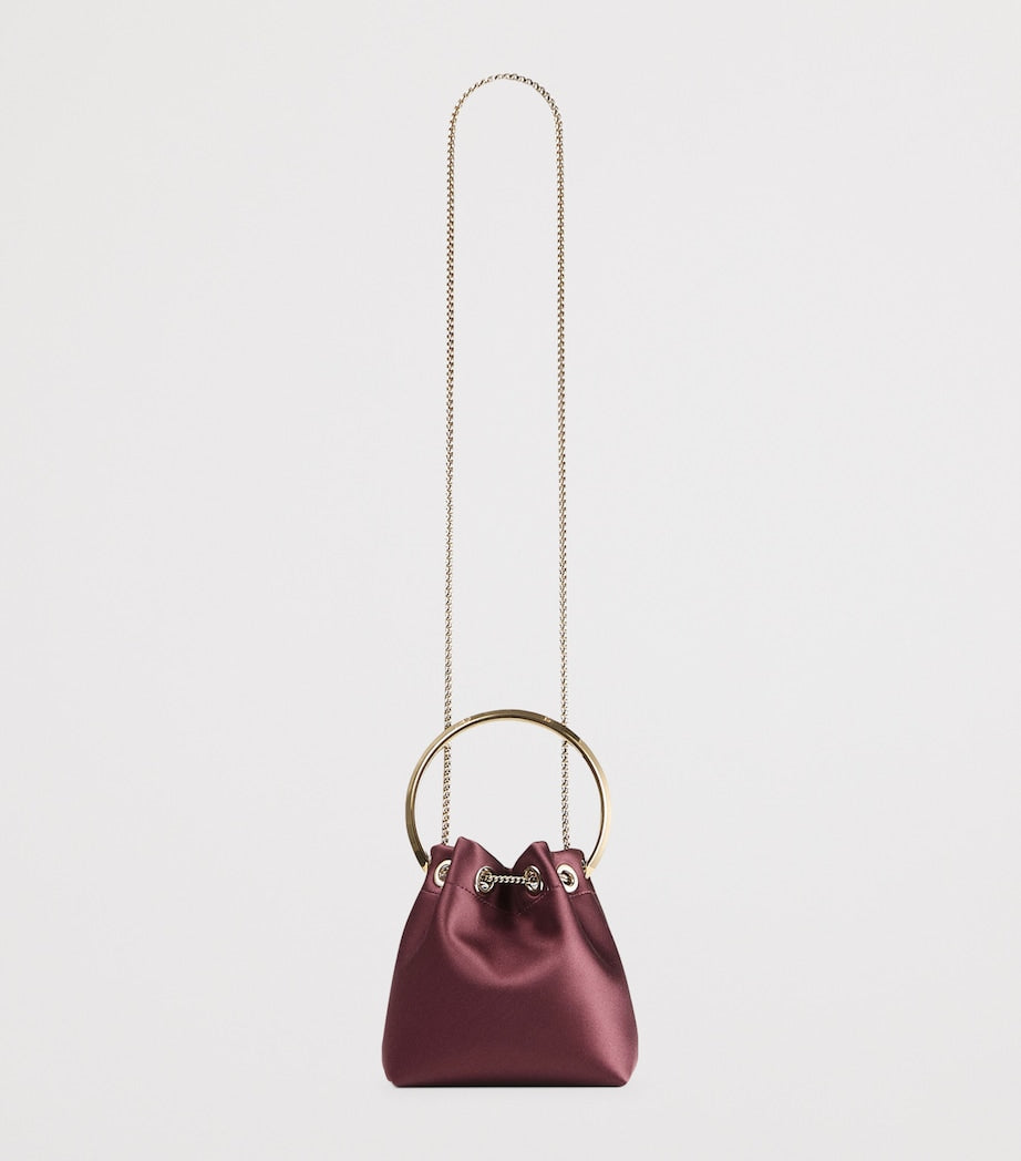 Jimmy Choo Burgundy Satin Bon Bon Top-Handle bag