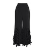 A.W.A.K.E. Mode Black Virgin Wool Fringe Wide-Leg Trousers