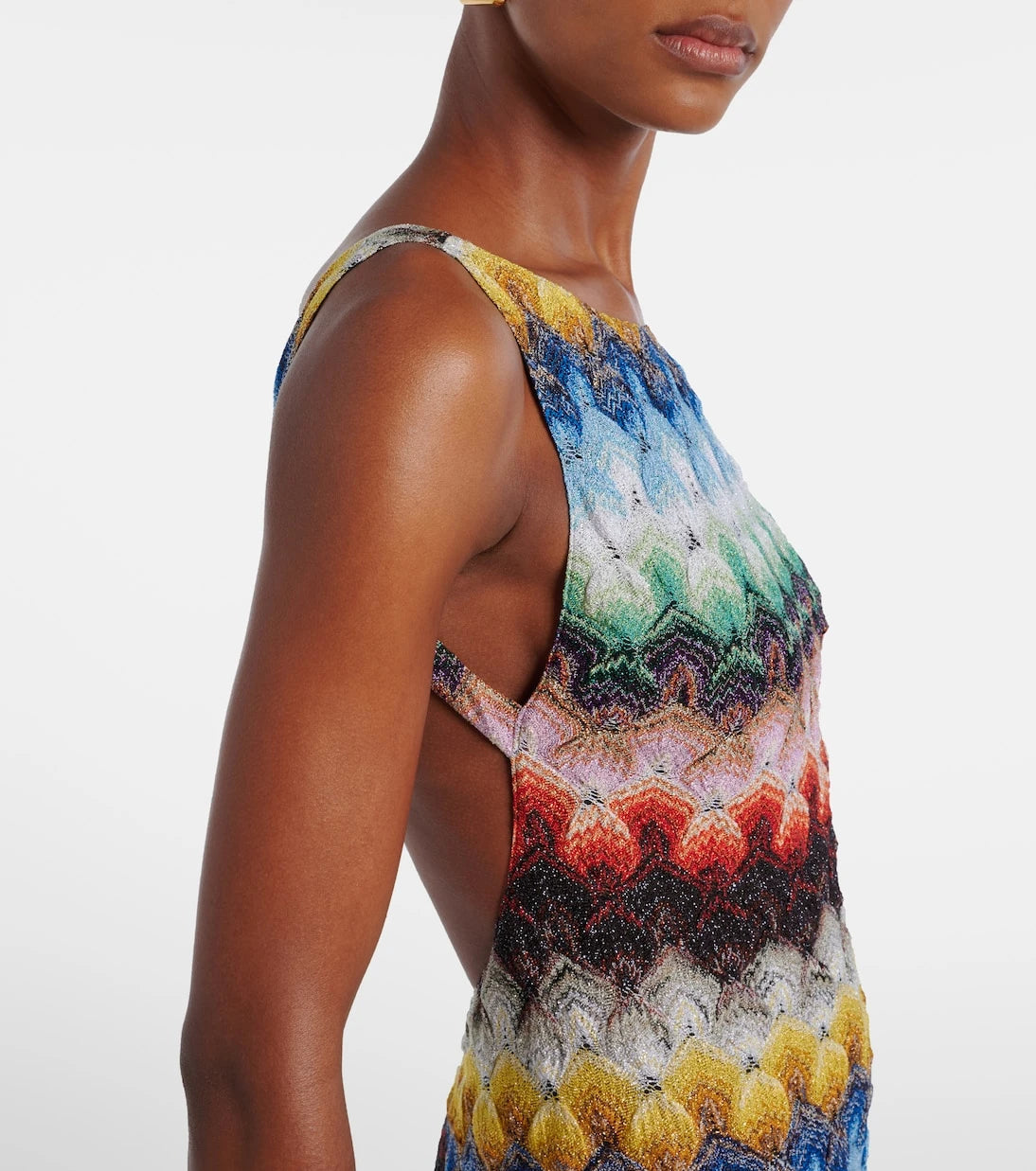Missoni - فستان ماكسي لاميه مفتوح الظهر