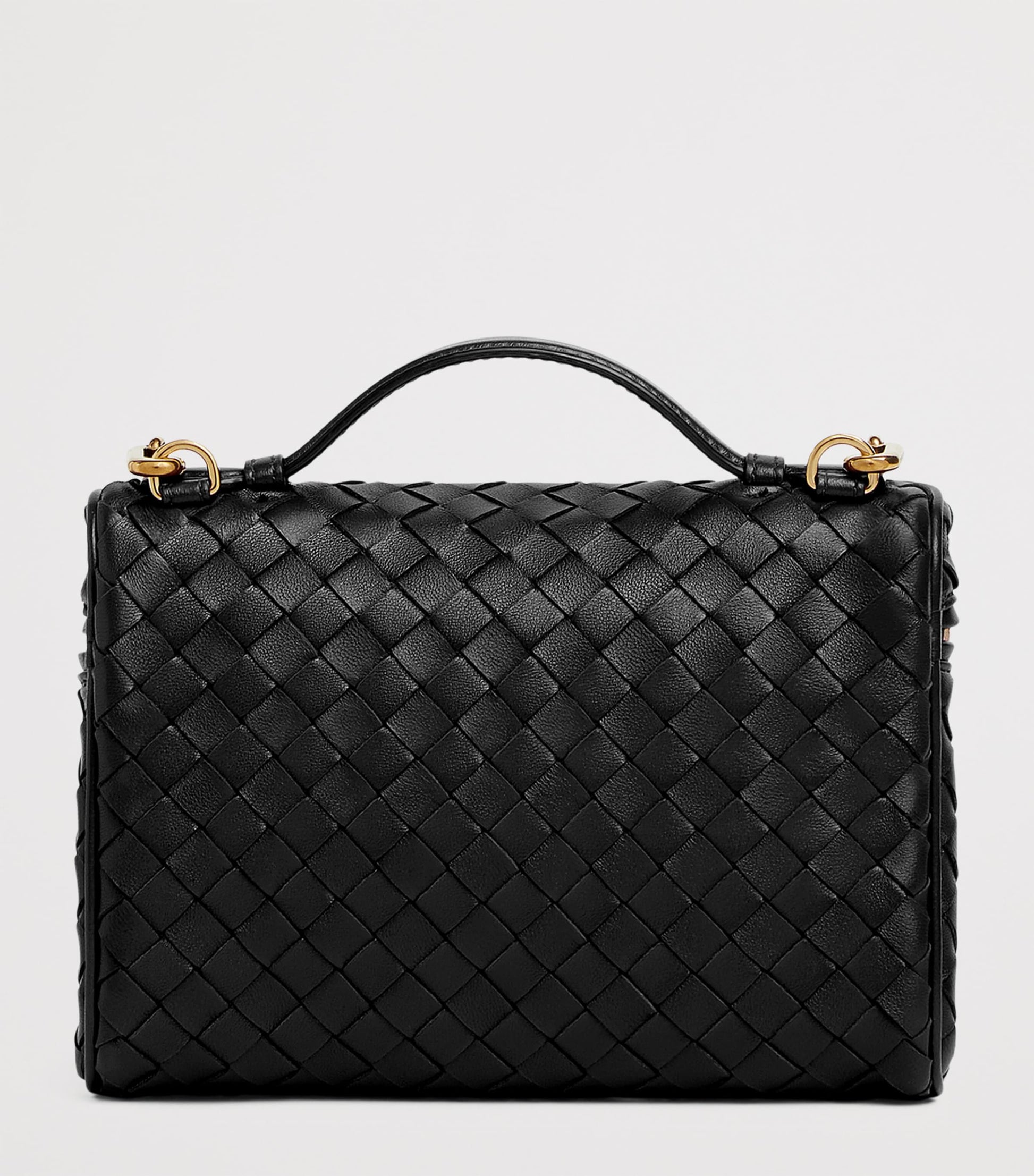 Bottega Veneta Black Small Leather Soft Vanity Case Top-Handle Bag