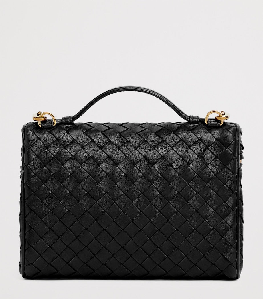 Bottega Veneta Black Small Leather Soft Vanity Case Top-Handle Bag