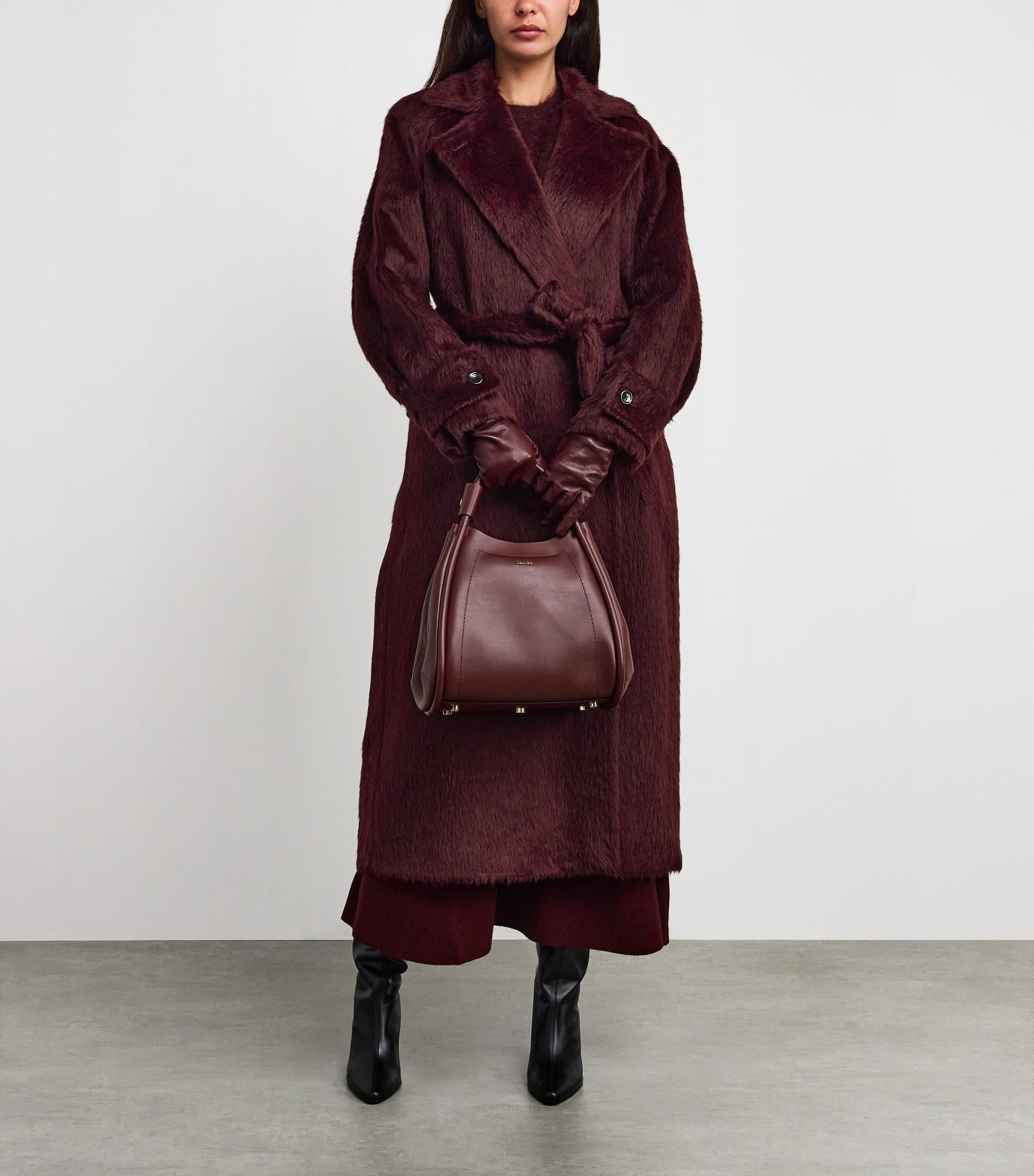 Red Alpaca-Virgin Wool Coat