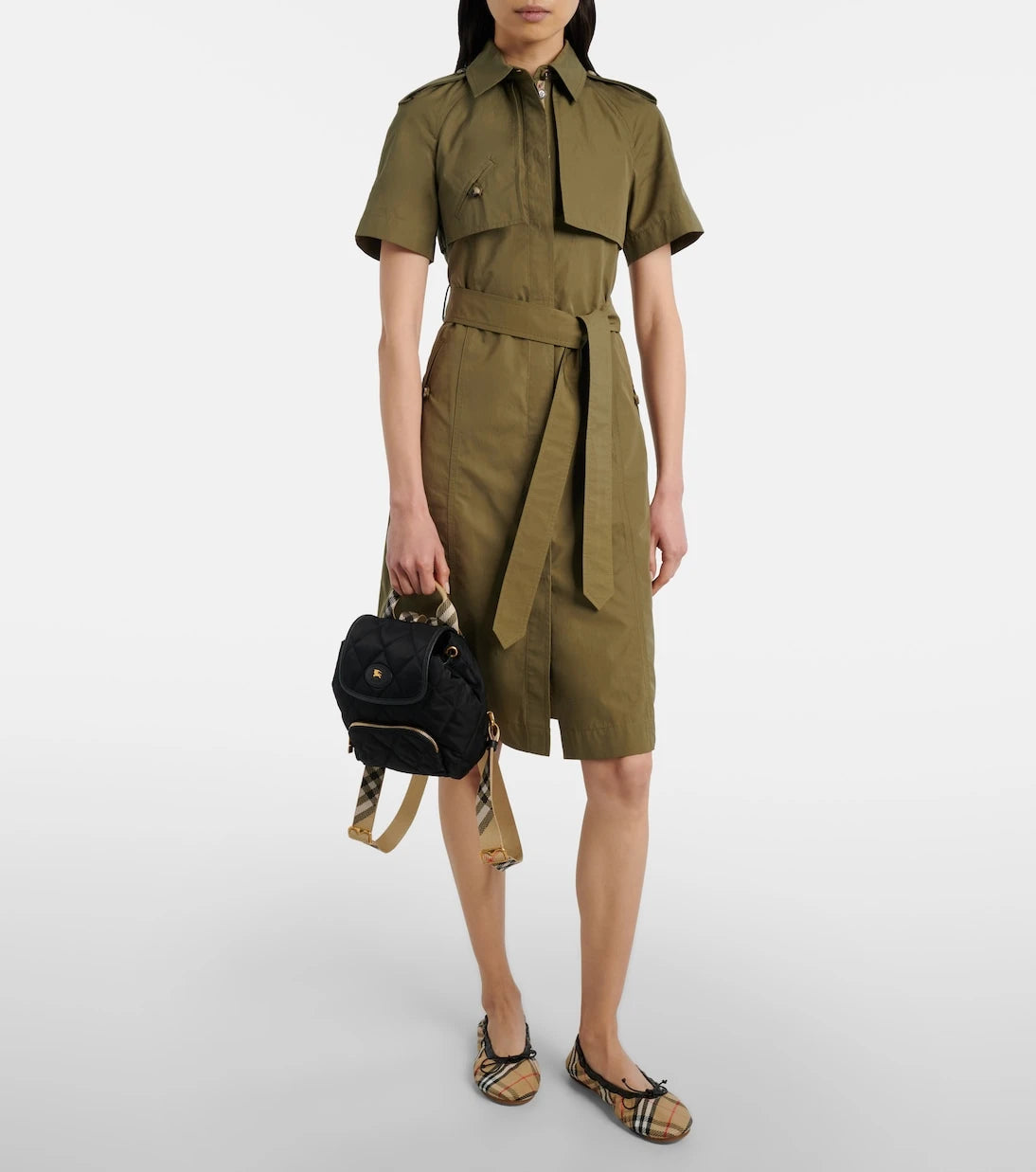 Burberry - Mini leather-trimmed backpack