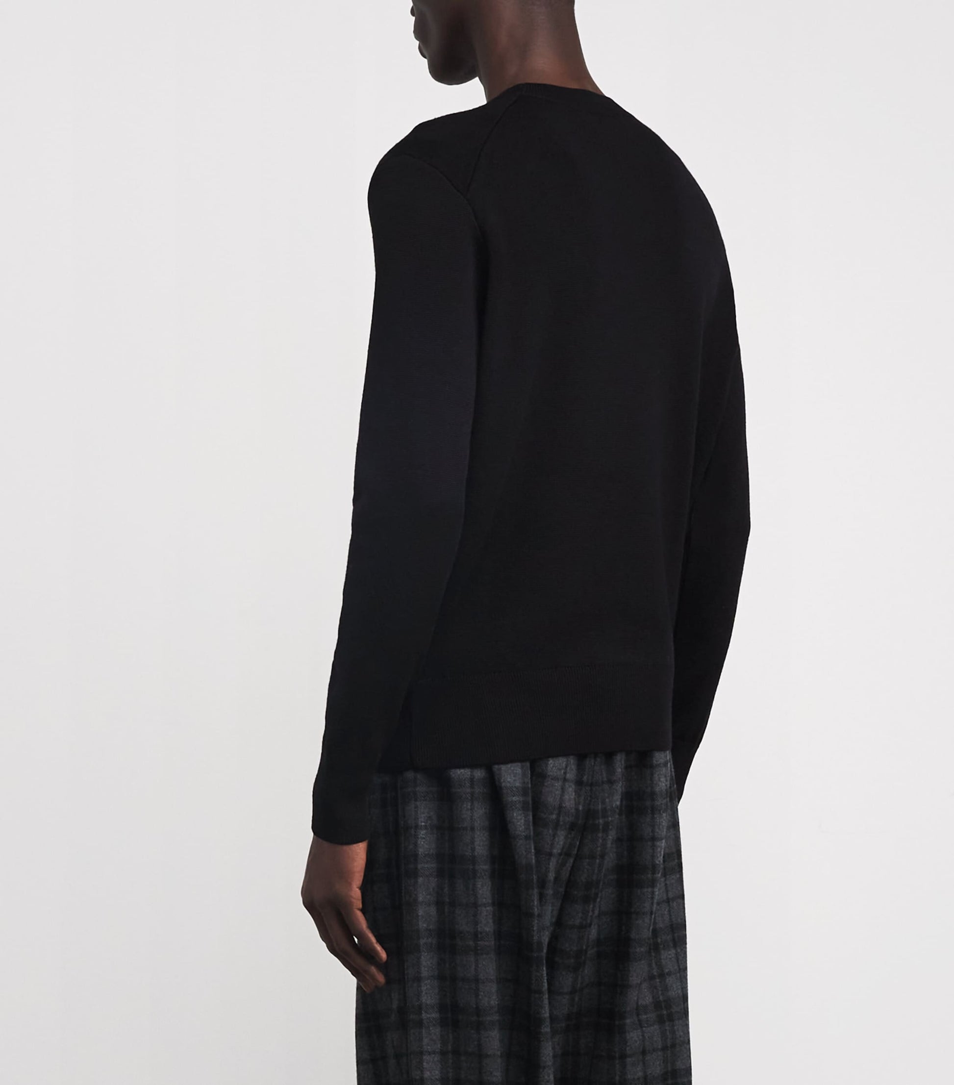 AMI Paris Black Merino Wool Logo Sweatshirt