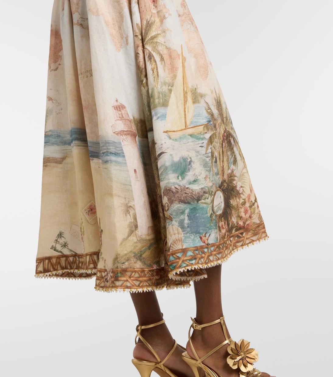 Zimmermann - Mahon printed linen midi dress