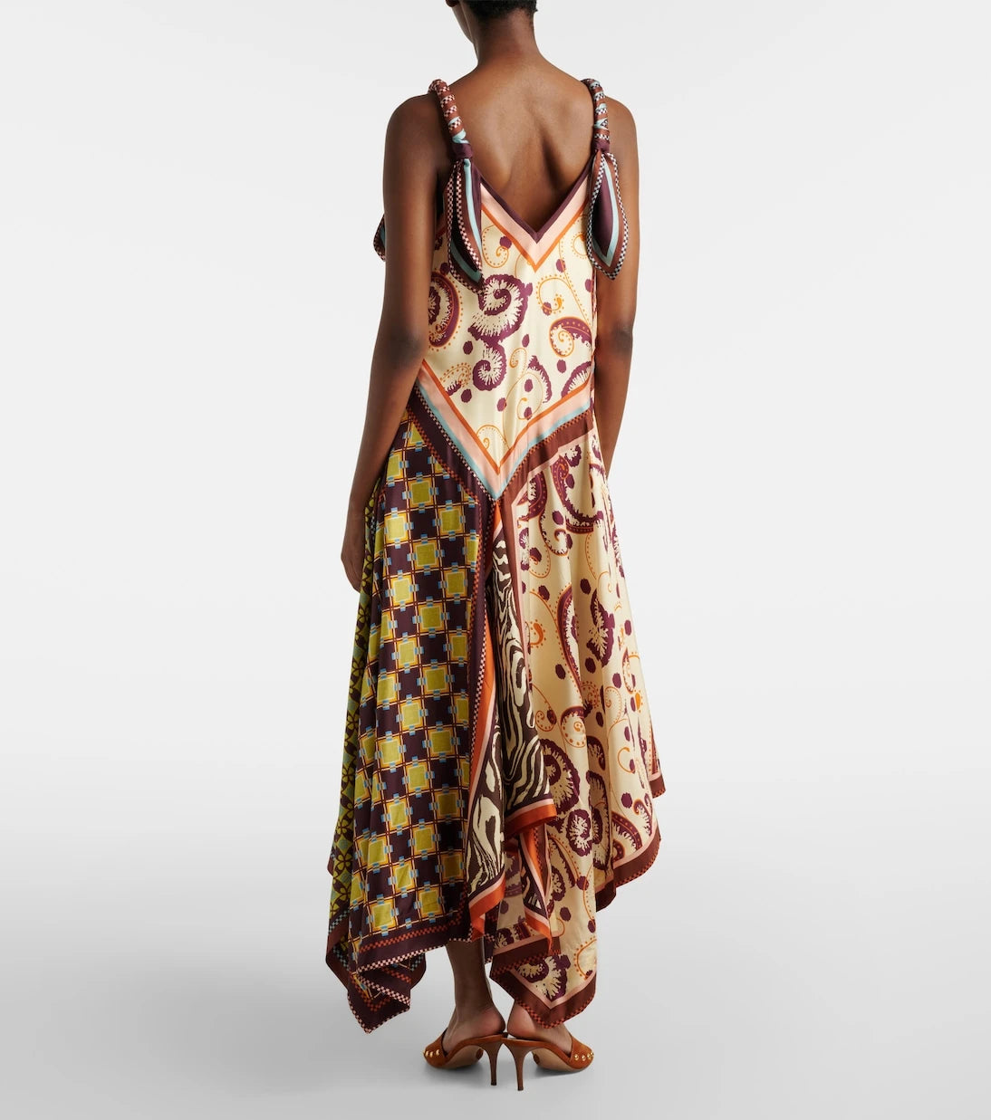 Alémais - Wilson asymmetric silk twill midi dress