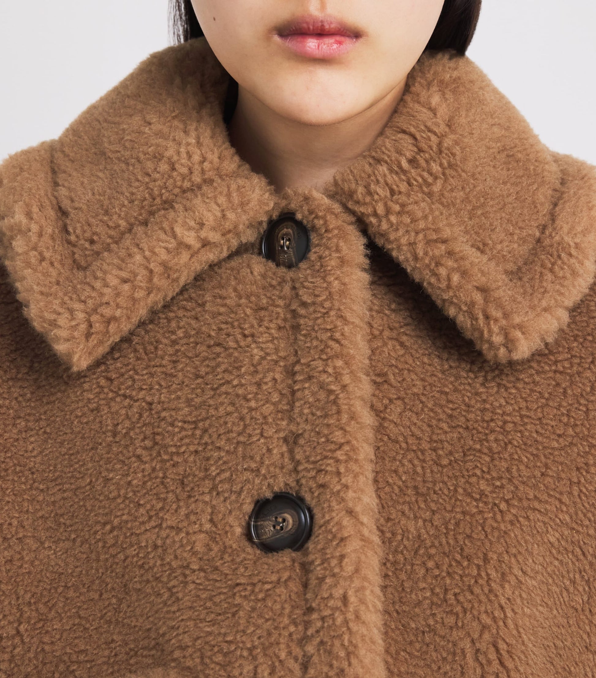 Max Mara Beige Wool-Silk Cape Coat