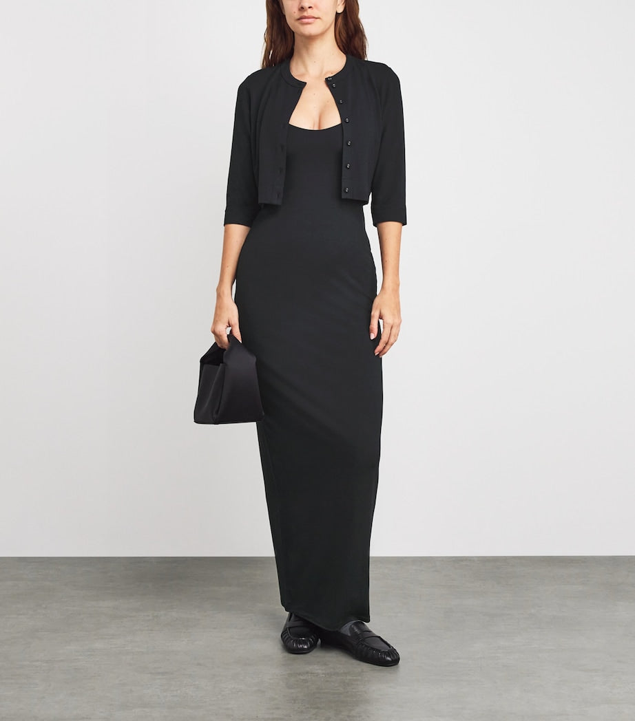 Skims Black Smooth Lounge Cropped Cardigan