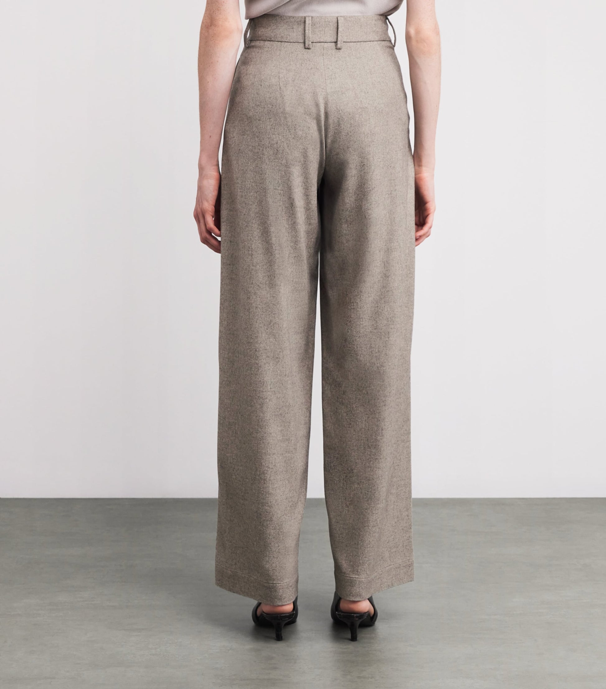 Kid Cashmere Pleated Wide-Leg Trousers