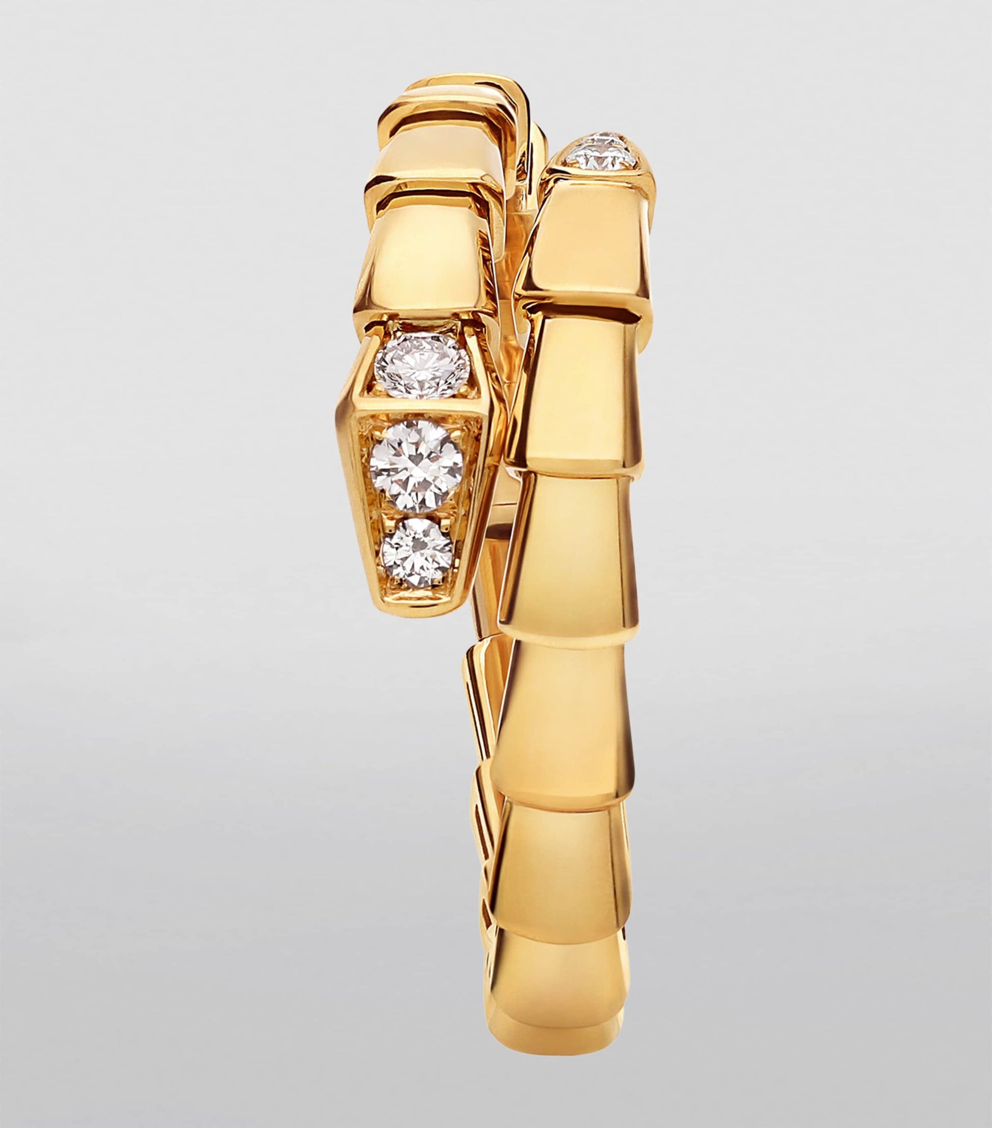 Bvlgari Yellow Gold and Diamond Serpenti Viper Ring
