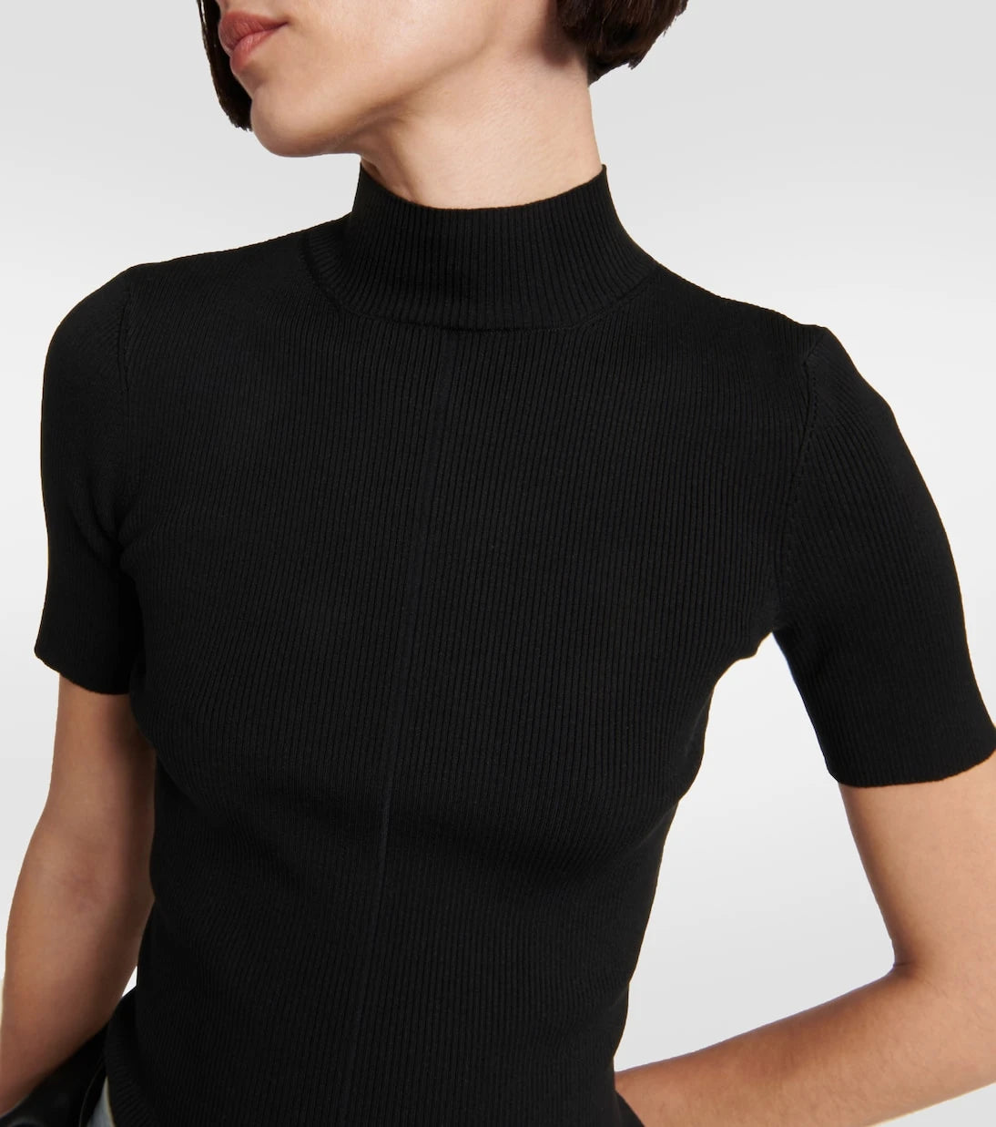Oscar de la Renta - Ribbed-knit silk-blend top