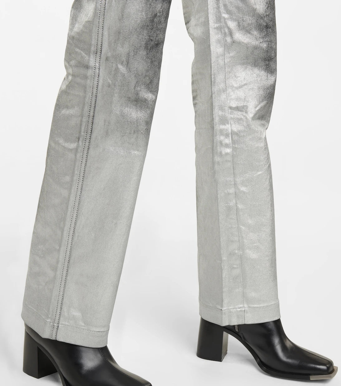 Peter Do - Metallic mid-rise straight jeans