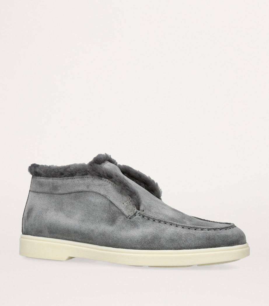 Grey Suede Fortune Ankle Boots