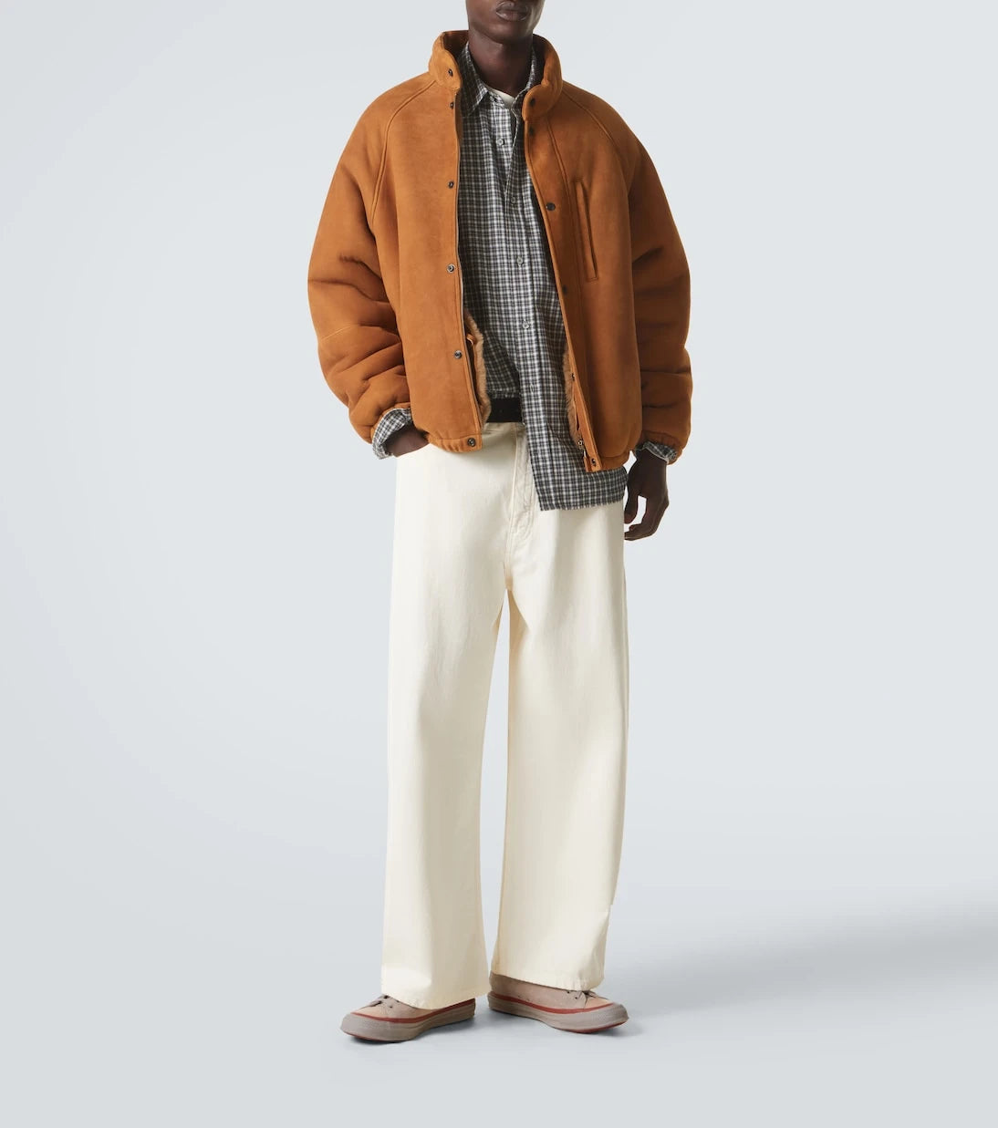 A.Presse - Shearling-lined suede jacket