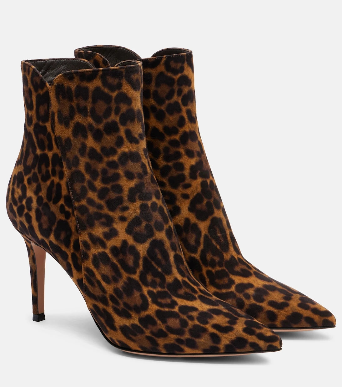 Gianvito Rossi - Levy 85 leopar desenli süet bilekte bot